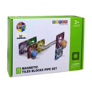 Magnetic Tiles 16 Parça Manyetik Yapı Blokları Boru Seti