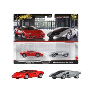Hot Wheels Premium Car Culture 2li Lamborghini Countach LP5000 QV ve Lancia Stratos Zero HBL96-JBL02