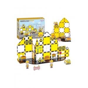 Manyetik Tiles Engineering Renkli 47 Parça Manyetik Yapı Magnetic Bloklar İnşaat Seti