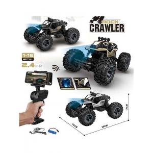 1:16 Ölçek Metal Uzaktan Kumandalı Wifi Kameralı Rock Crawler Şarjlı Araba