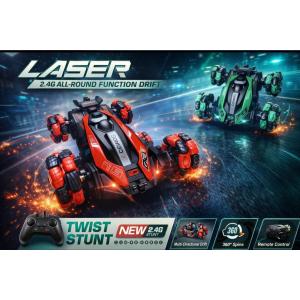 2.4G Stunt 360 Derece Dönebilen Müzkli Işıklı  Kumandalı 6 Teker Akrobat Araba