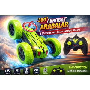 360 Derece Dönebilen Duman Çıkarabilen Sesli Müzikli Takla Atabilen Çılgın Akrobat Arabalar
