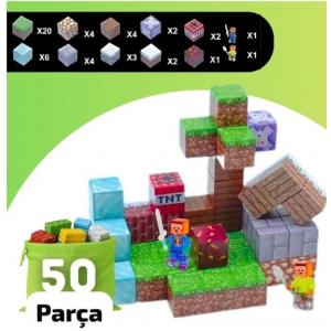 50 Parça Manyetik Küpler Yapı Blokları 2 Adet Sürpriz Karakterler