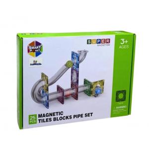 25 Parça Manyetik Yapı Blokları Boru Seti Magnetic Tiles Blocks Pıpe Set 25 Pieces