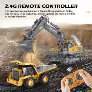 YIGONG 2.4 GHZ UZAKTAN KUMANDALI ŞARJLI METAL EXCAVATÖR VE KAMYON 2 Lİ SET