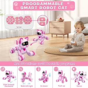 Uzaktan Kumandalı Programlanabilir İnteraktif Mutlu Kedi Meow Pembe Renk 30 Fonksiyonlu