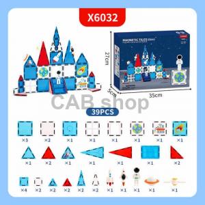 Manyetik Tiles Space Renkli 39 Parça Manyetik Yapı Magnetic Bloklar Uzay Seti