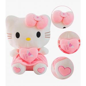 50 CM KURDALELİ KALPLİ SEVİMLİ KEDİ HELLO KITTY PELUŞ YUMUŞAK UYKU ARKADAŞI