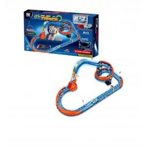 42 Parça Işıklı Spiral Rampalı USB Şarjlı Hızlı Arabalı Glow Flip Track Yarış Pisti Seti