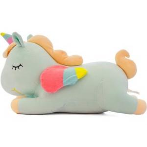 Sevimli Uyku Arkadaşı Uyuyan At Unicorn Pony Peluş 45 Cm Mavi Renk
