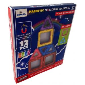 12 Parça Manyetik Bloklar Magnetıc Building Blocks Rengarenk Manyetik Bloklar