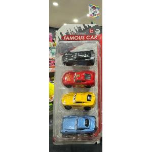 Cars Şimşek Mcqueen 4 lü Kutuda Metal Diecast Arabalar Seti Jackson Storm Cars