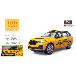 1:16 Ölçek Sesli Işıklı  25 Cm Jeep Sürtmeli Taksi Arabası TaXi Car