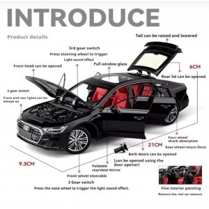 1:24  Audi A7 Sesli Işıklı Çek Bırak Metal Model Diecast Araba Siyah Renk