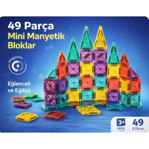 49 Parça Mini Boy Manyetik Bloklar 49 Parça Mini Magnetic Set