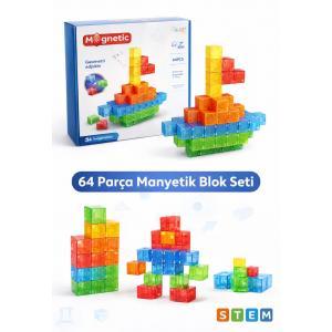 64 Parça Magnetic Block Manyetik Küpler Yapı Blokları