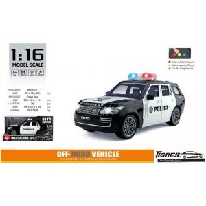 1:16 Ölçek 25 Cm Sesli Işıklı Jeep Jip Sürtmeli Polis Arabası