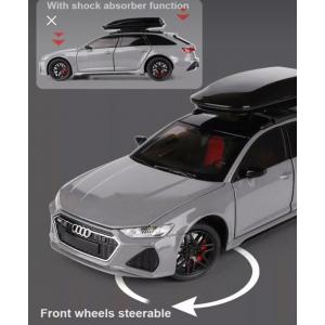 1:24 Audi Rs6 Işıklı Sesli Kapıları Kaputu Bagajı Açılabilen 20 Cm Model Metal Araba Nardo Gri