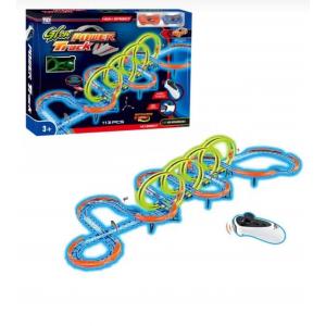 113 Parça Işıklı Spiral Rampalı USB Şarjlı Kumandalı Arabalı Glow Flip Track Yarış Pisti Seti