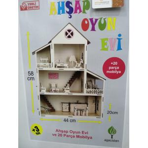 AHŞAP OYUN EVİ  20 PARÇA 58X44 CM