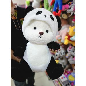 60 Cm Kapüşonlu Sevimli Peluş Panda - Panda Figürlü Peluş Ayı Yumuşacık Oyuncak Peluş