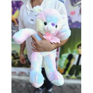 Rengarenk Peluş Ayı 50 Cm Yumuşacık Dolgulu Pamuk Kumaşlı Peluş Ayı Uyku Arkadaşı
