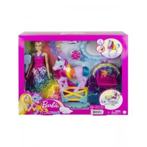 Barbie Dreamtopia Bebek ve Tek Boynuzlu At, renk değiştiren tuvaletiyle tek boynuzlu at GTG01