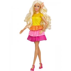 Barbie Muhteşem Bukleler - Sarışın Bebek ve Maşalı Saç Tasarım Seti GBK24