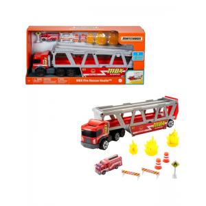 Matchbox Taşıyıcı İtfaiye Aracı Oyun Seti, 1 Adet İtfaiye Temalı Araç ve 8 Aksesuar İçerir Gwm23