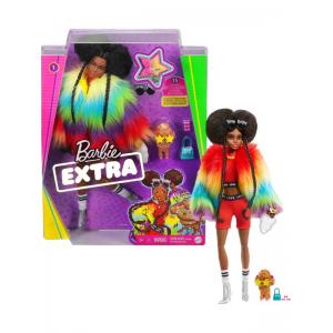 Barbie Extra - Gökkuşağı Renkli Ceketli Bebek Köpek Figürü