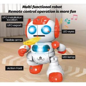 Uzaktan Kumandalı Disk Atan Işıklı Robot Müzikli Disk Atan Robot Turuncu Renk