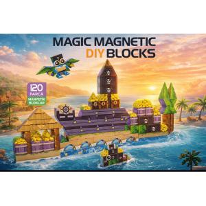 120 Parça Korsan Temalı Manyetik Bloklar 120 Parça Magıc Magnetic Dıy Blocks