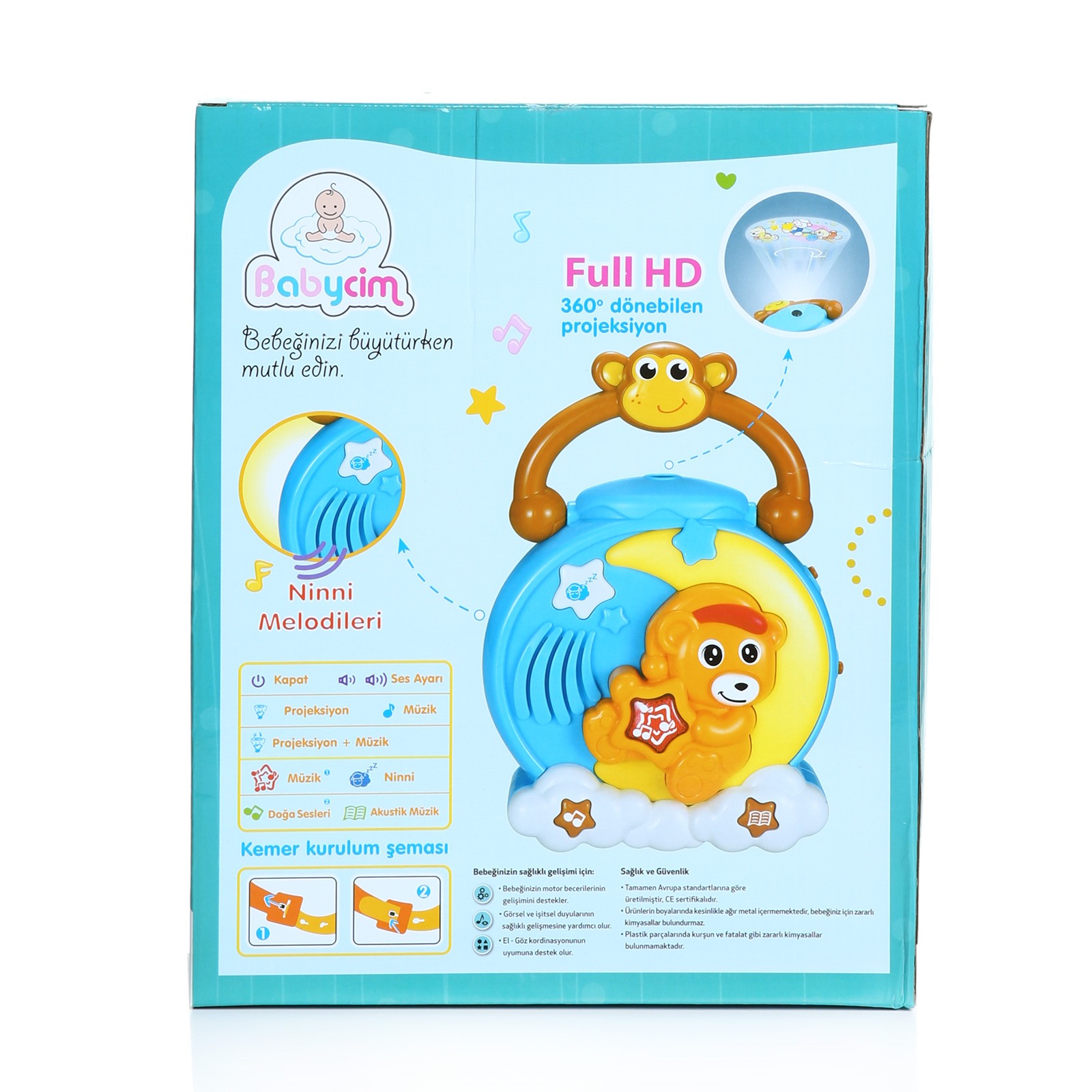 BABYCİM AYICIKLI PROJEKSİYON GECE LAMBASI IŞIKLI SESLİ