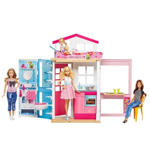 ORİJİNAL BARBİE�NİN PORTATİF EVİ ŞIK TASARIM DVV47 Kız Oyun Setleri